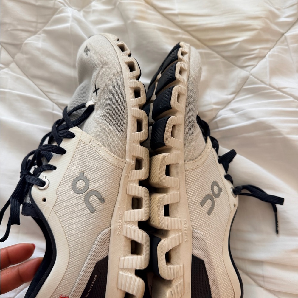 On Cloud Running Sneakers in White and Black